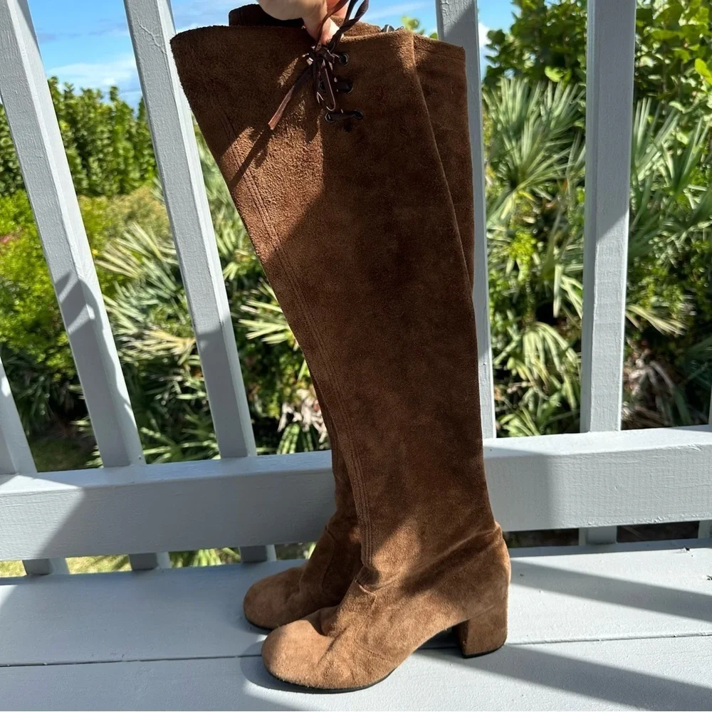 VTG Sandler Suede Knee-High Boots Authentic 1970s-1980s – Made in Australia